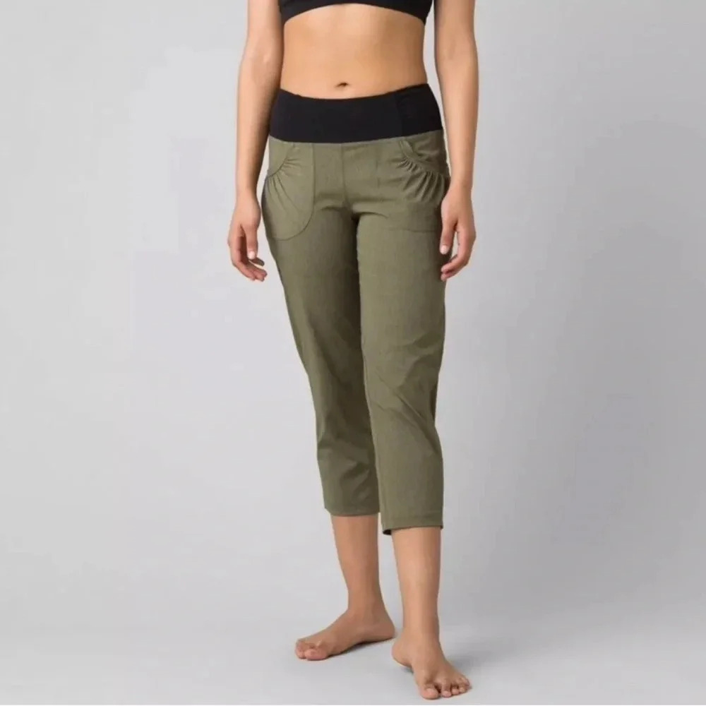 Prana Summit Capri Women's Size Medium Cargo Green Heather